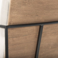 Stamford Upholstered Dining Chair Beige Fabric | Black Metal | Armed