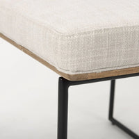 Stamford Upholstered Dining Chair Beige Fabric| Black Metal | Armless