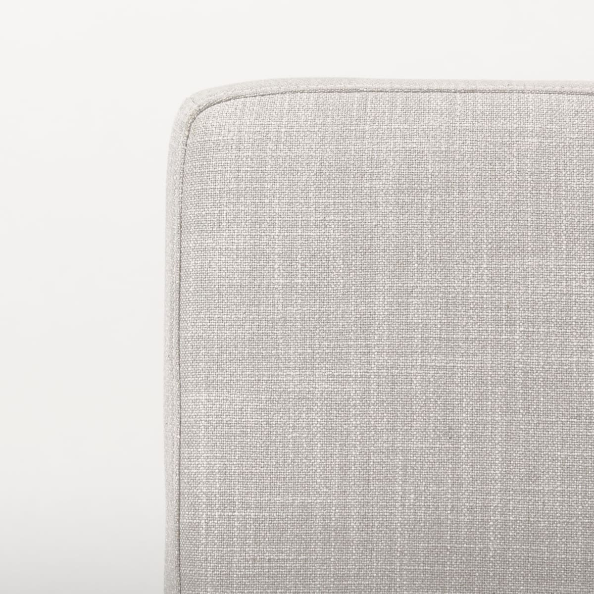 Stamford Upholstered Dining Chair Beige Fabric| Black Metal | Armless