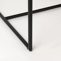 Stamford Upholstered Dining Chair Beige Fabric| Black Metal | Armless