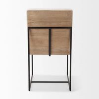 Stamford Upholstered Dining Chair Beige Fabric| Black Metal | Armless