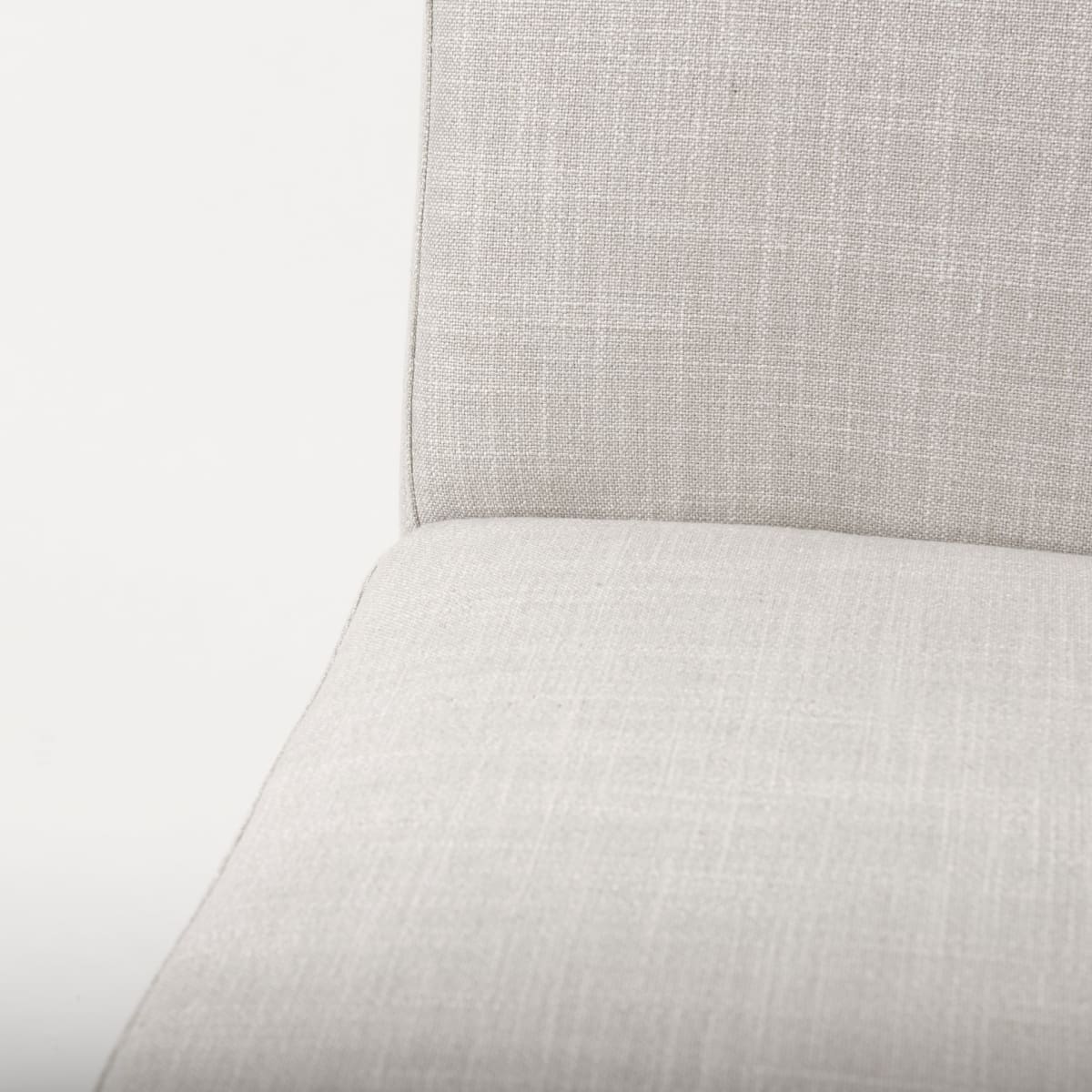 Stamford Upholstered Dining Chair Beige Fabric| Black Metal | Armless