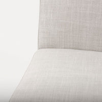 Stamford Upholstered Dining Chair Beige Fabric| Black Metal | Armless