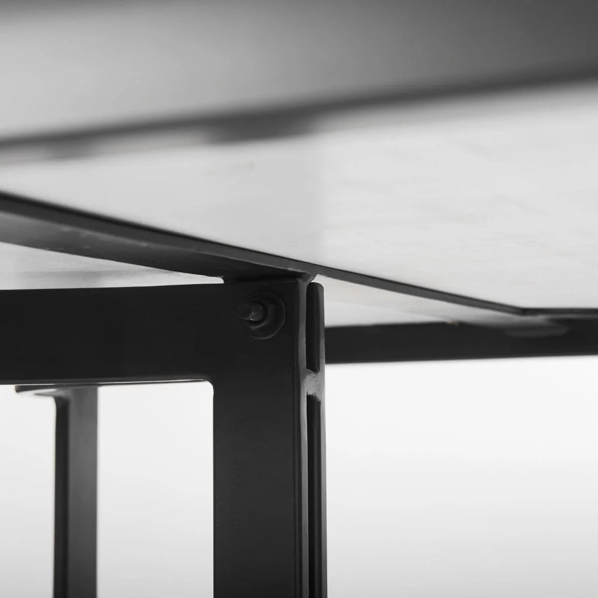 Tanner Rectangle Dining Table White Marble | Black Metal | Rectangle