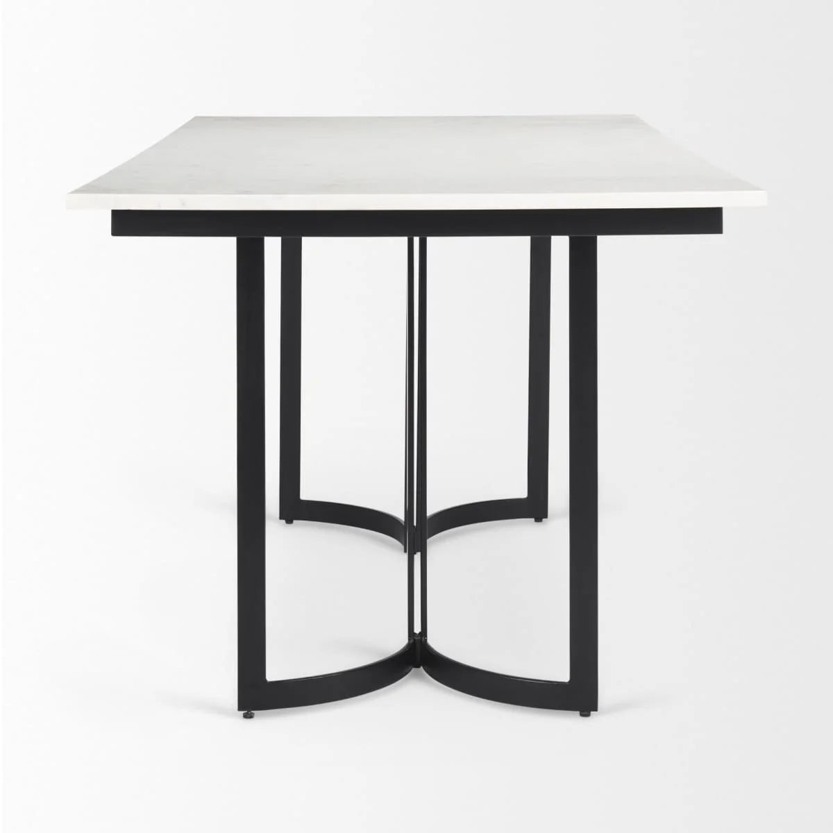 Tanner Rectangle Dining Table White Marble | Black Metal | Rectangle