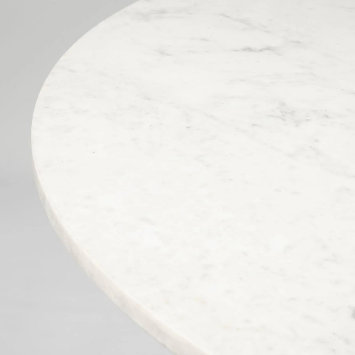 Tanner Round Dining Table White Marble | Black Metal | Round