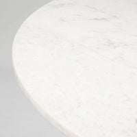 Tanner Round Dining Table White Marble | Black Metal | Round