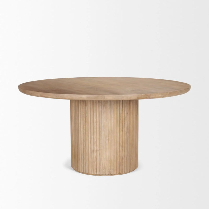 Terra Round Dining Table Light Brown Wood