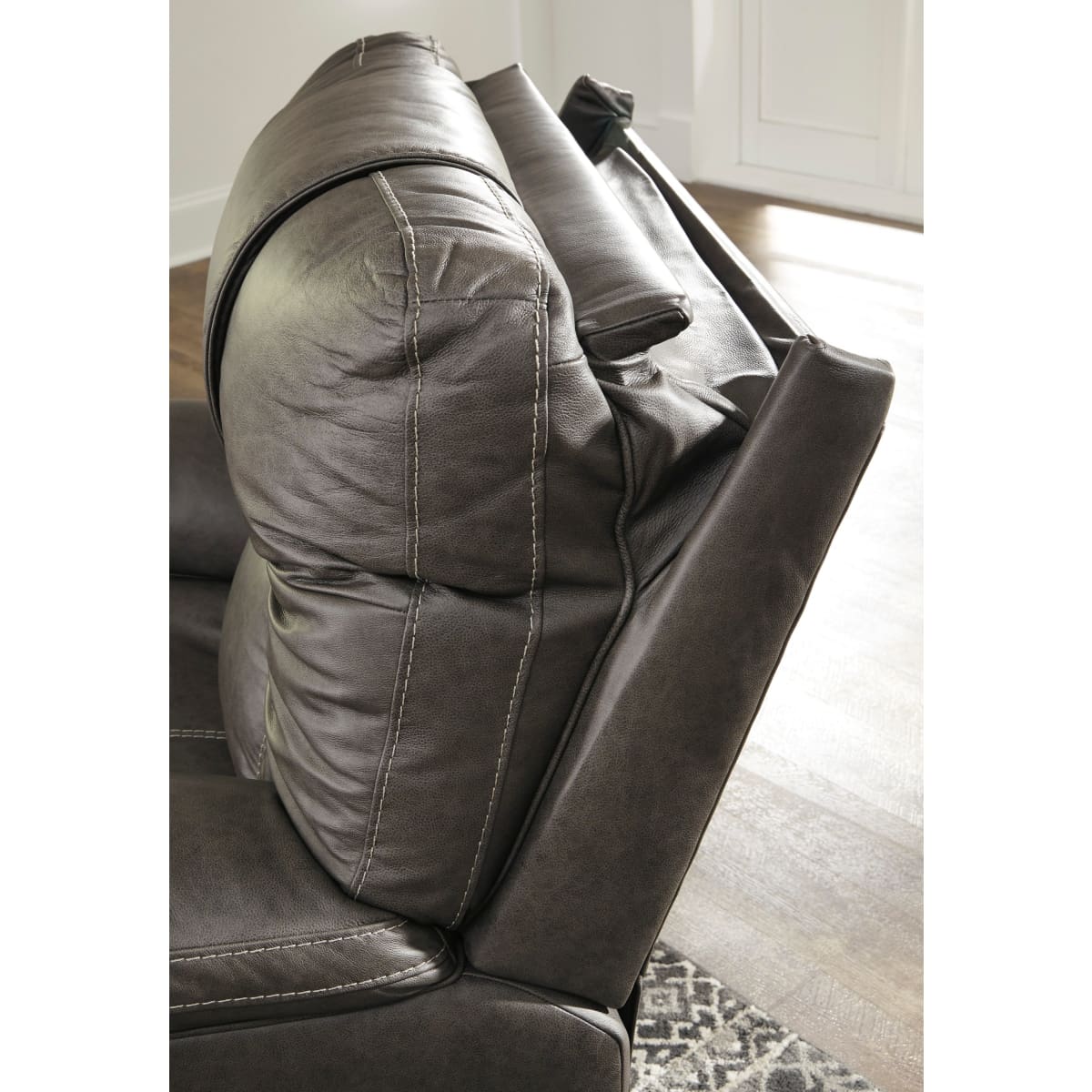 Wurstrow Smoke Power Reclining Loveseat with Console