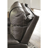 Wurstrow Smoke Power Reclining Loveseat with Console