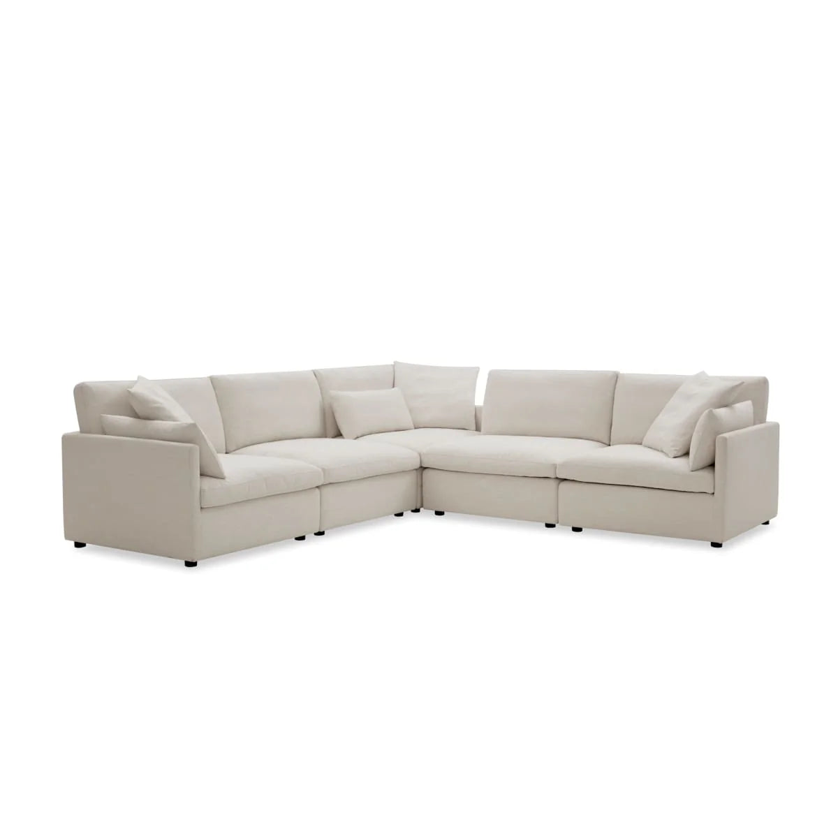 Zoe 5 Piece Modular Sectional | Cream Fabric